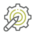 A gear with a pencil icon